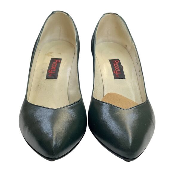 Vintage Proxy Green Leather Heels Size 7M - Picture 2 of 9